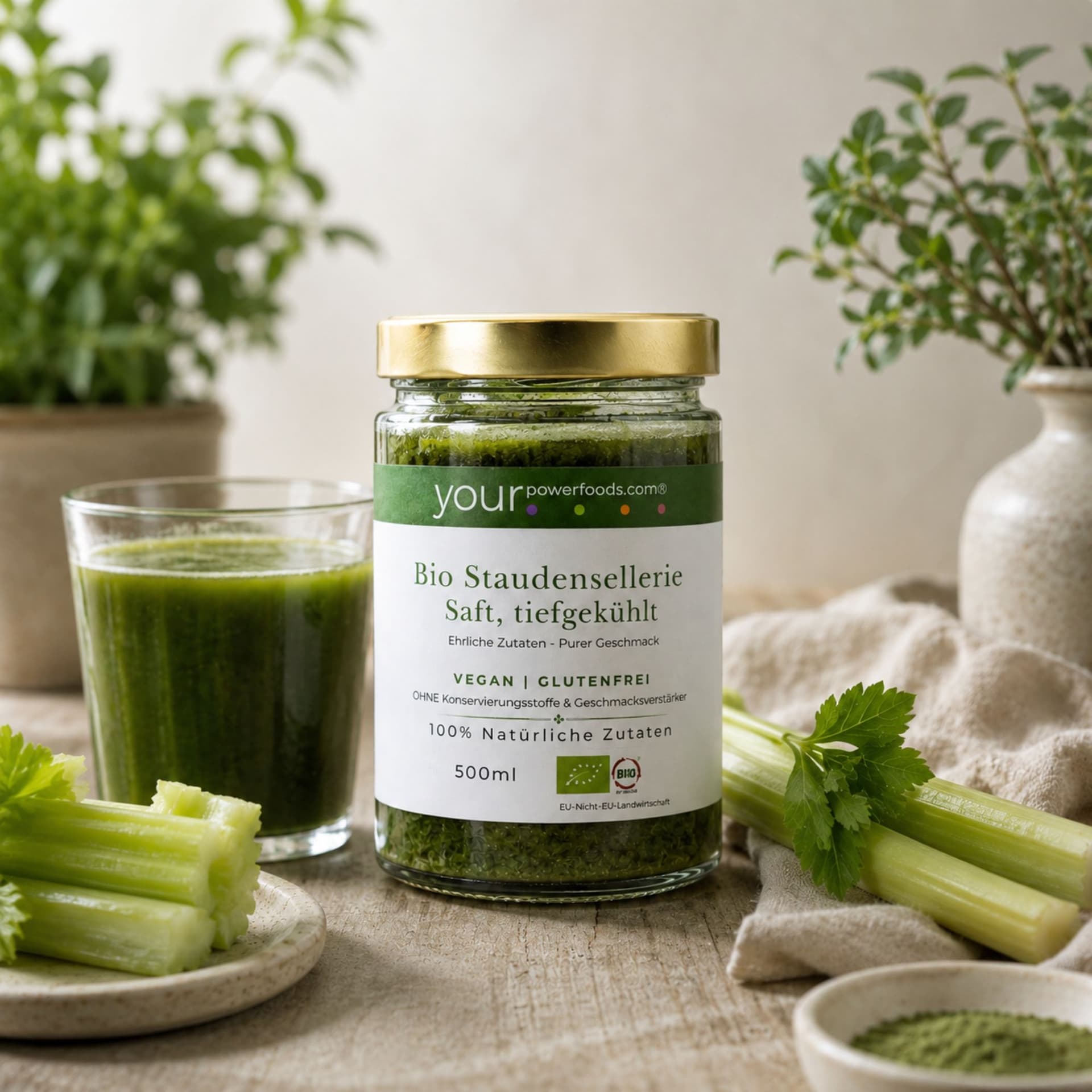 Organski sok od stabljičastog celera, duboko zamrznut, sukladan propisima, veganski, bez glutena, povoljni set 12 x 500 ml – slika proizvoda 3