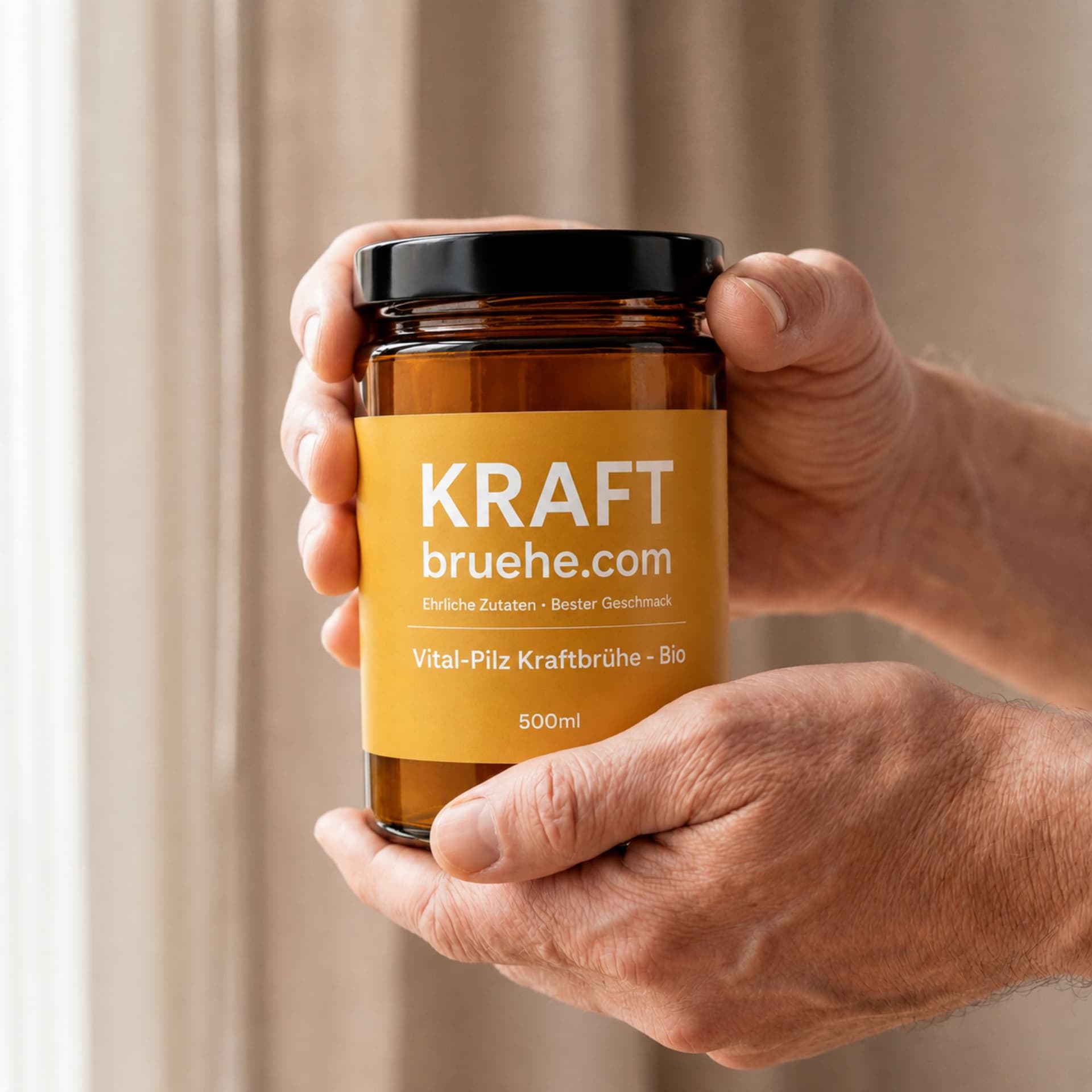 Vital Pilz Kraftbrühe – mit Shiitake, vegan, glutenfrei, konform, 6 x 500 ml