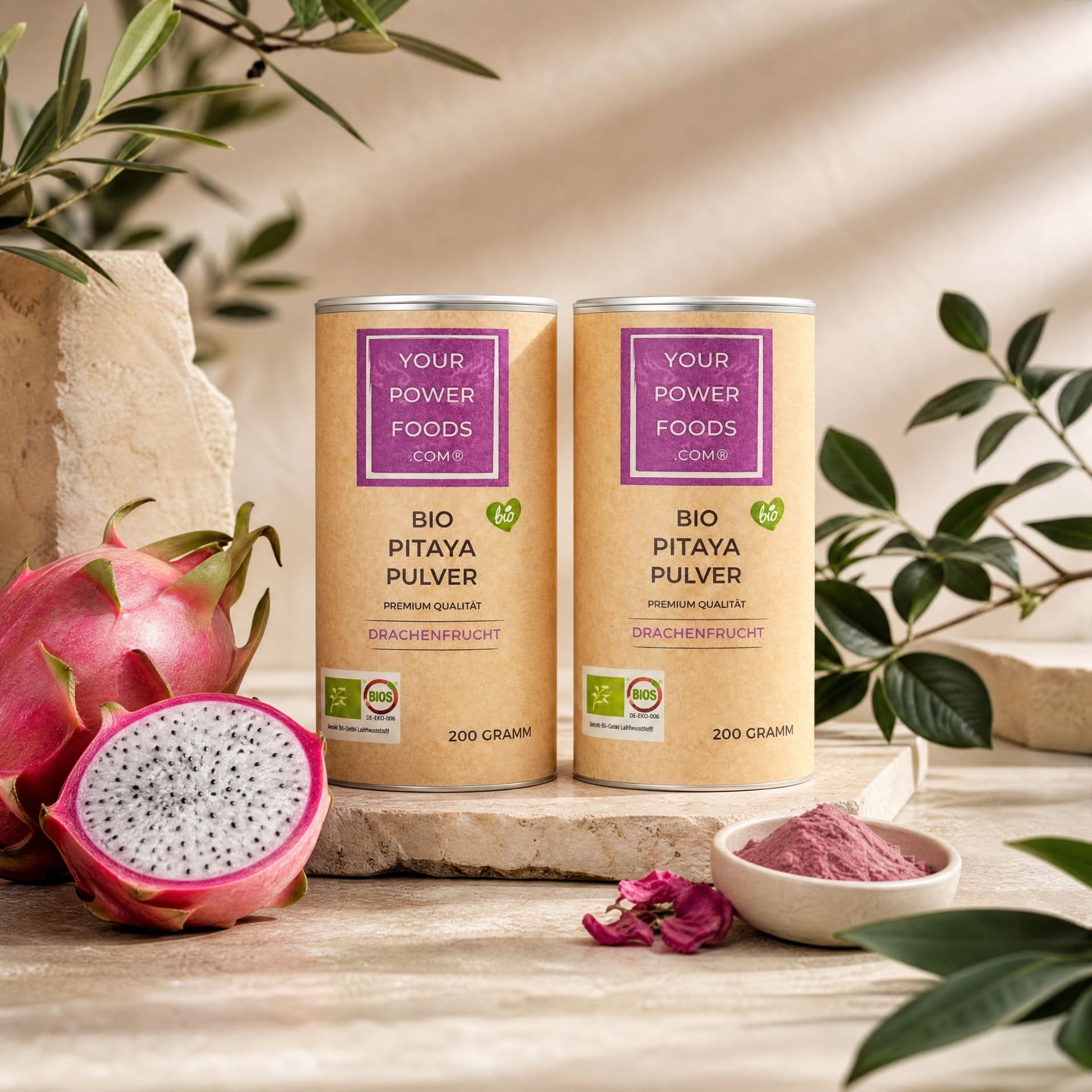 Bio Pitaya Prah Set 2 x 200 g, crveni prah zmajskog voća, Red Dragon Powder – slika proizvoda 2