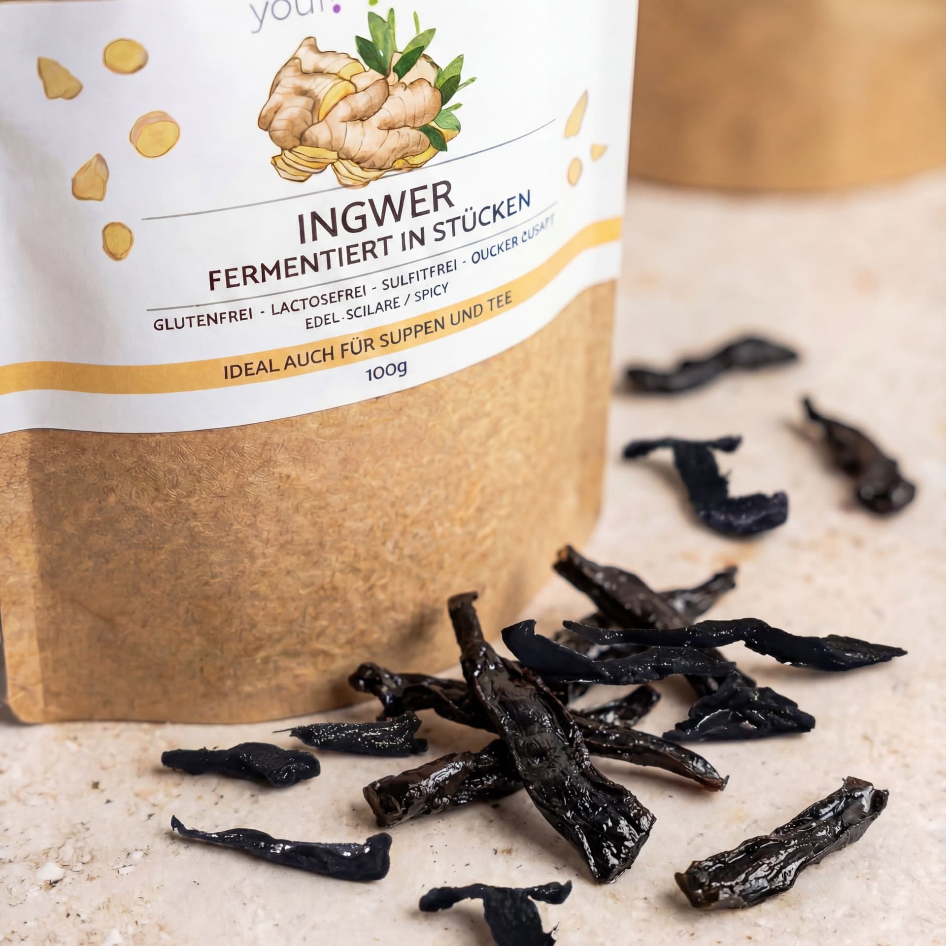 Ingwer fermentiert, 100g, Premium Qualität