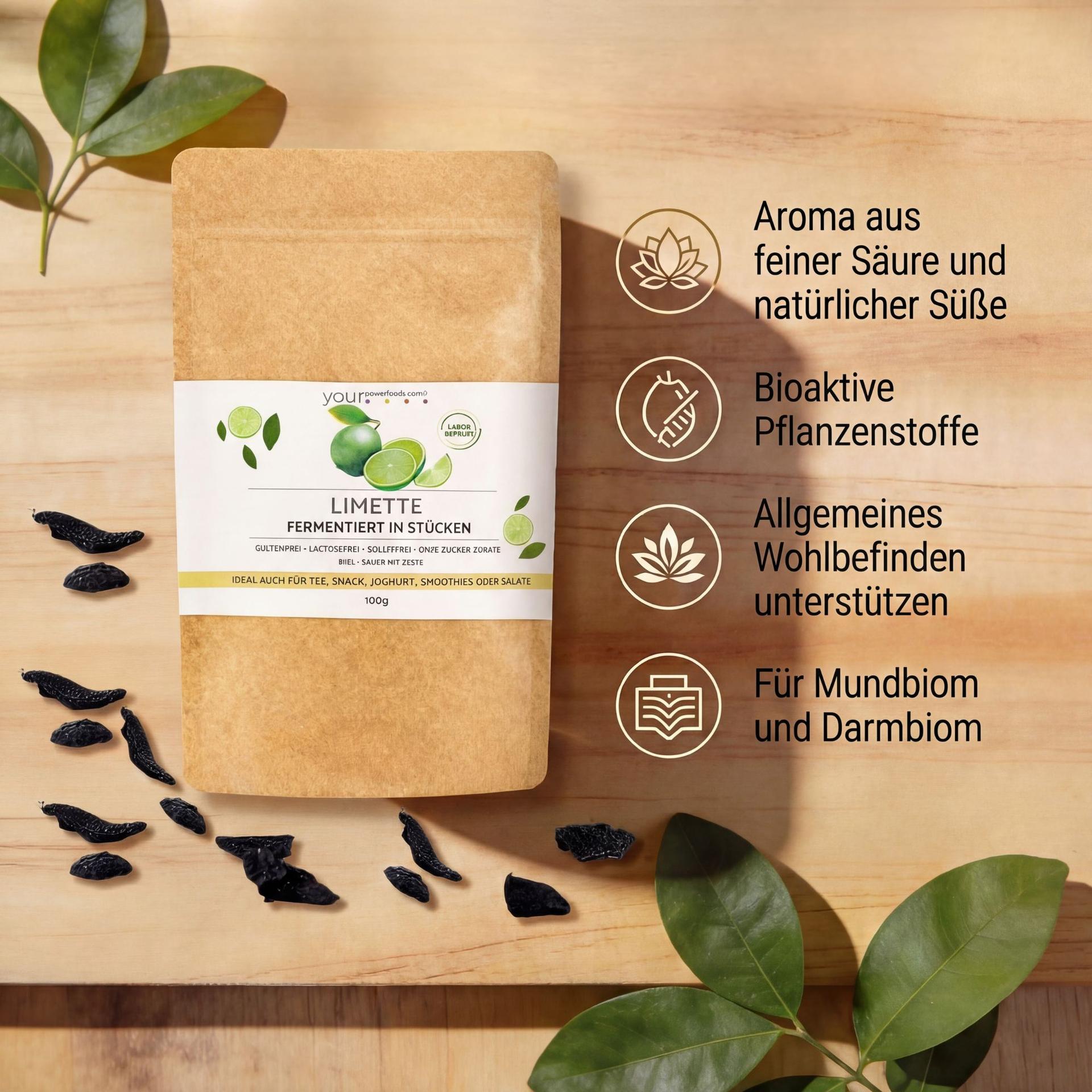 Limette fermentiert, 100g, Premium Qualität