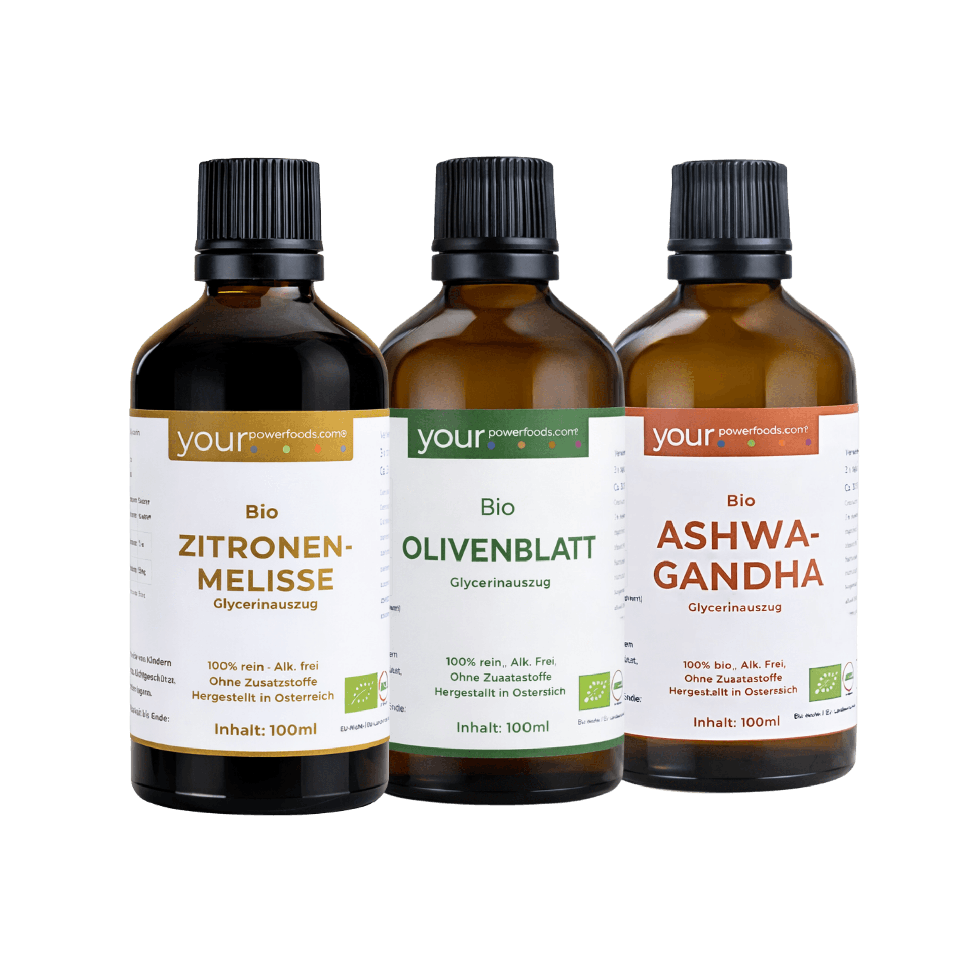 Pflanzliche Auszeit Bundle - Ashwagandha · Zitronenmelisse · Olivenblatt