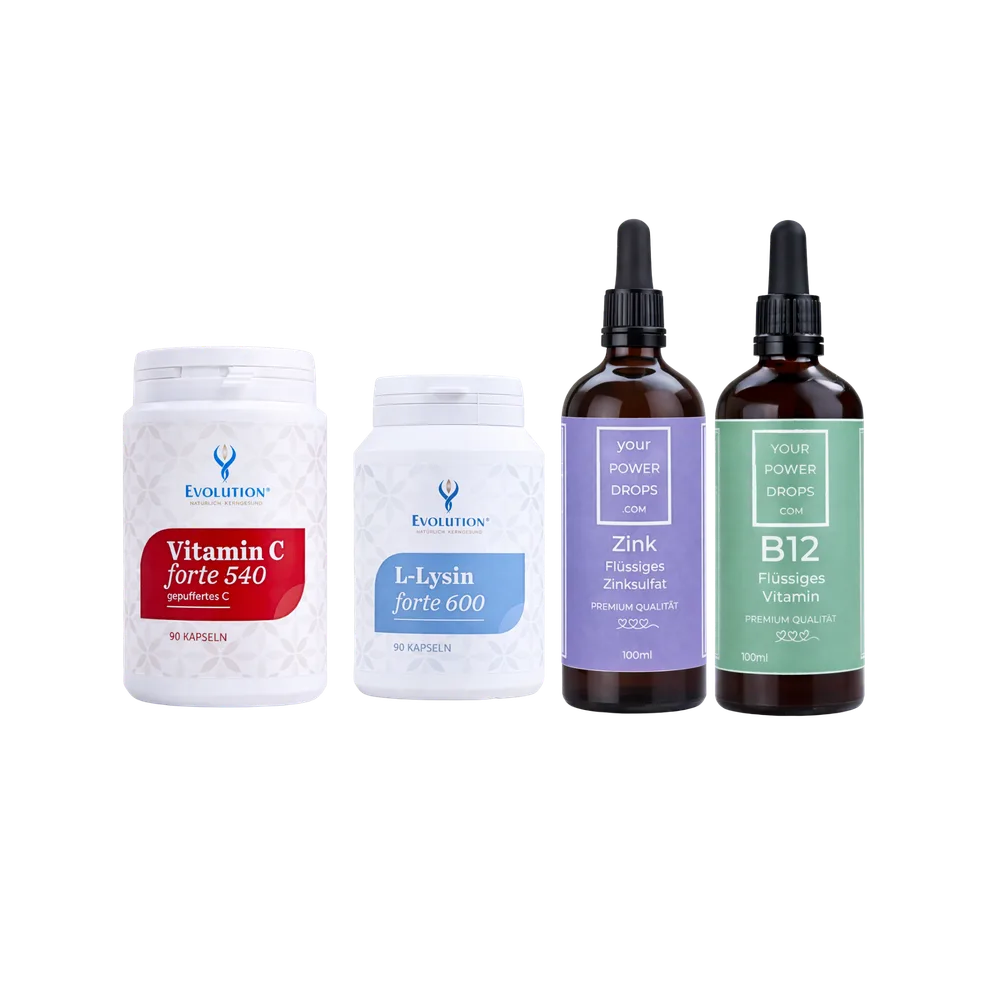 Starter set - Premium kvaliteta Tekući cink + Vitamin B12, Vitamin C forte 540, L-Lizin forte 600