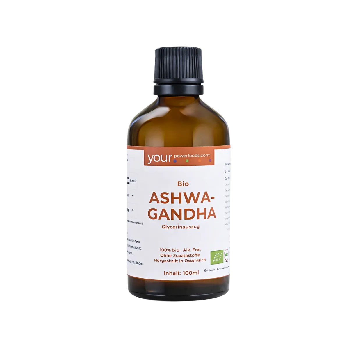 Bio Ashwagandha Tropfen, alkoholfreie Tinktur, 100 ml