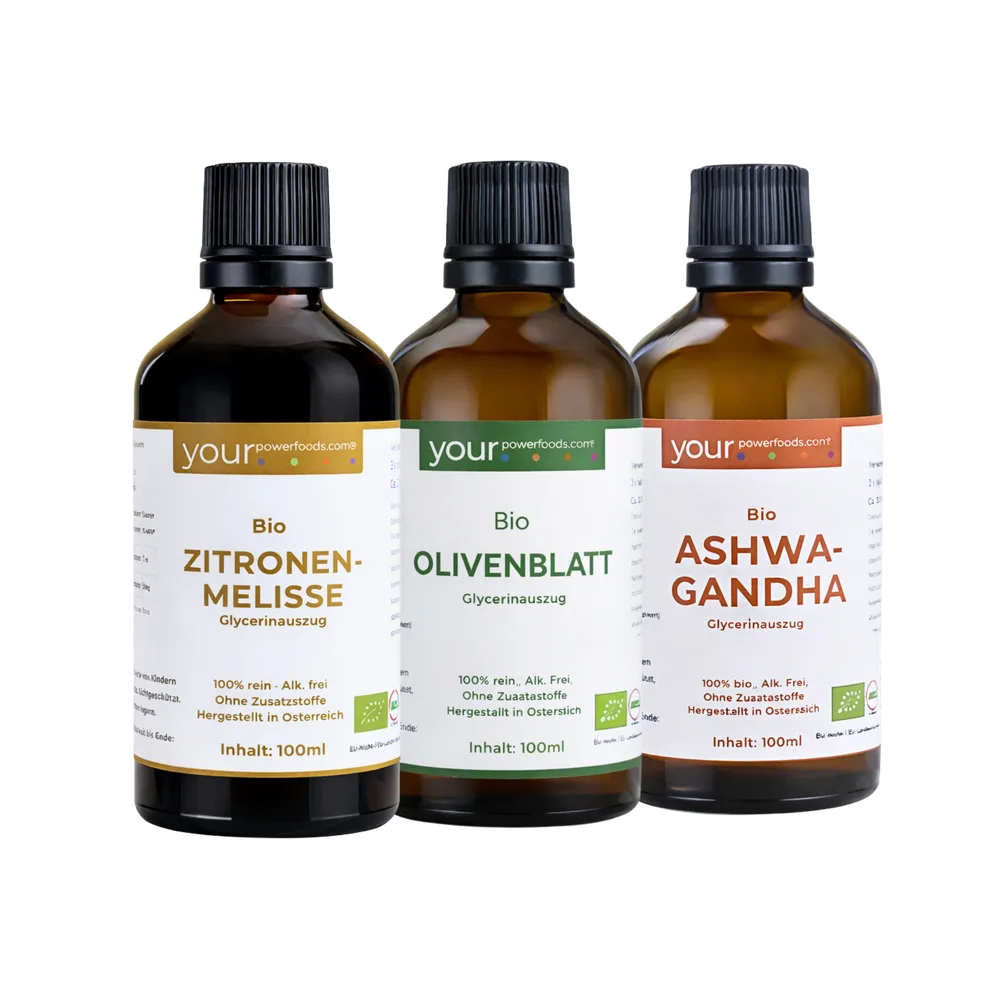 Pflanzliche Auszeit Bundle - Ashwagandha · Zitronenmelisse · Olivenblatt