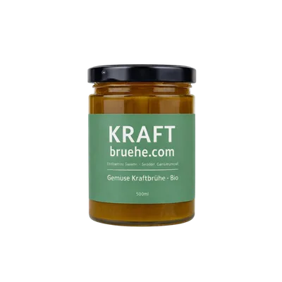 Gemüse Kraftbrühe – Premium Bio, 6×500 ml – Reiner Geschmack. Reine Zutaten.
