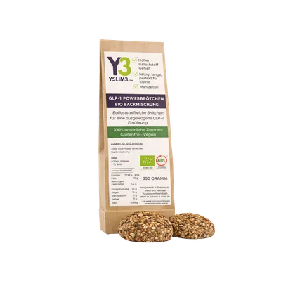 GLP-1 Powerbrötchen, Bio Brötchenbackmischung – Ballaststoffreiche Brötchen für deine GLP-1 Ernährung, 6 x 350 g