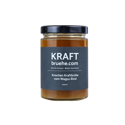 Knochenbrühe vom Wagyu Rind, 6 x 500ml bester Geschmack, Paleo, Keto