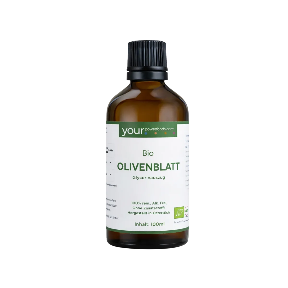 Bio Olivenblattextrakt, alkoholfreie Tinktur, 100 ml