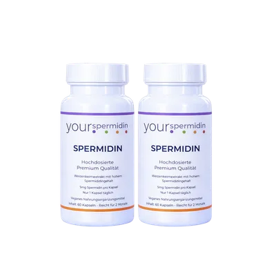 Spermidin, 5mg hochdosiert, Vorteilsset, 2 x 60 Kapseln, 15% Sparen