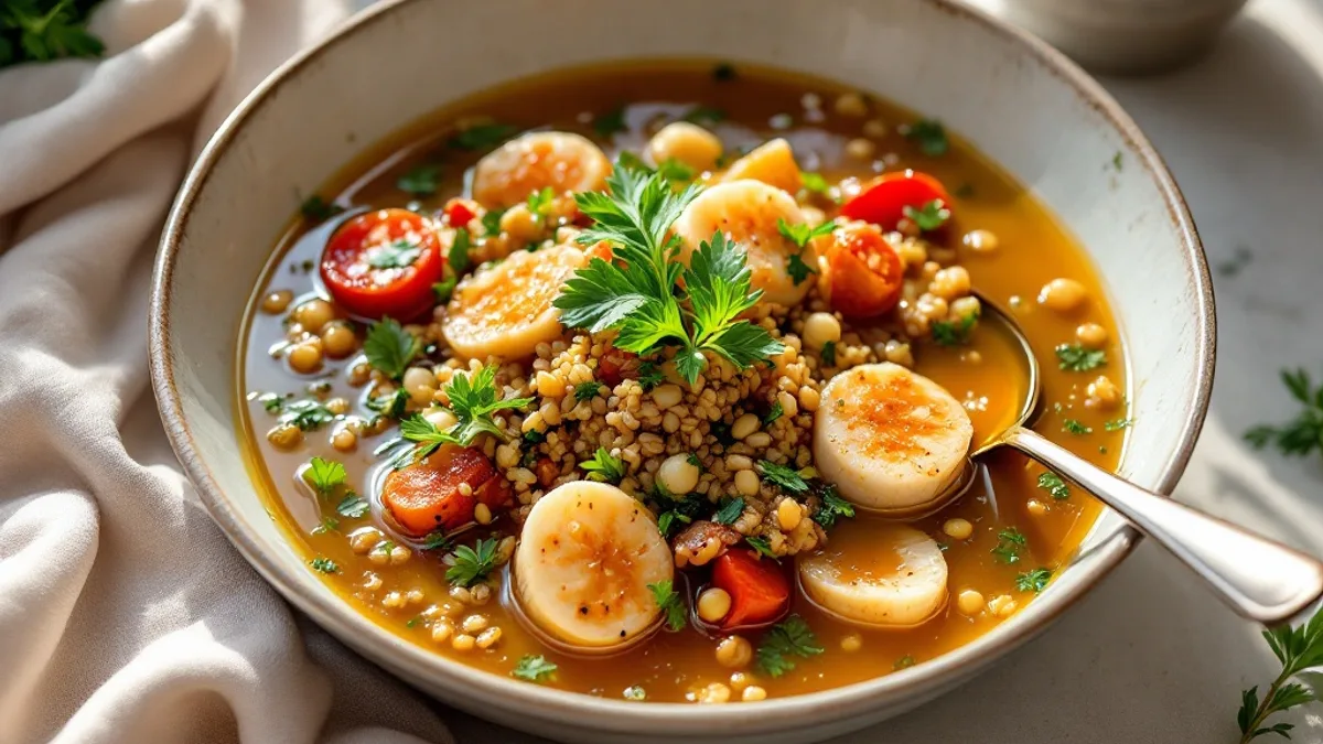 Brokkoli-Quinoa-Salat mit Rote Bete und zartem Hähnchen