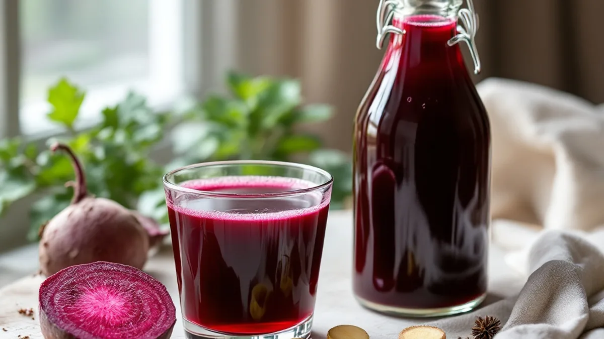 Fermentirani kvas od cikle s đumbirom i klekom