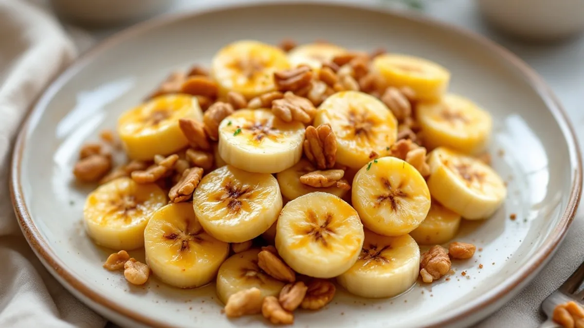 Gebackene Banane mit Walnuss-Haferkruste