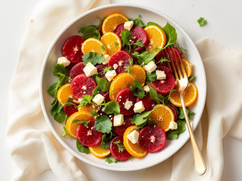 Gebackenes Rote-Bete-Carpaccio mit Orangen und Pinienkernen