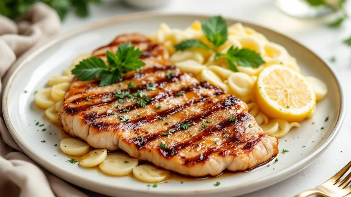Gebratene Lachswürfel mit Kichererbsen und Gewürzaroma