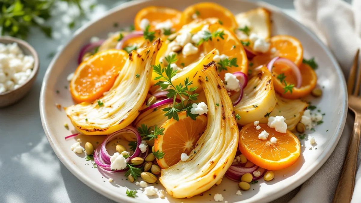 Gerösteter Fenchel mit Orangen und Pistazien