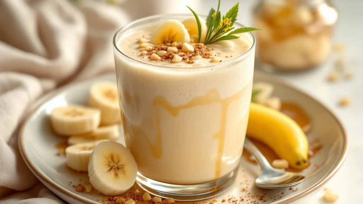 Cremiger Haferporridge mit Banane, Datteln und Honig