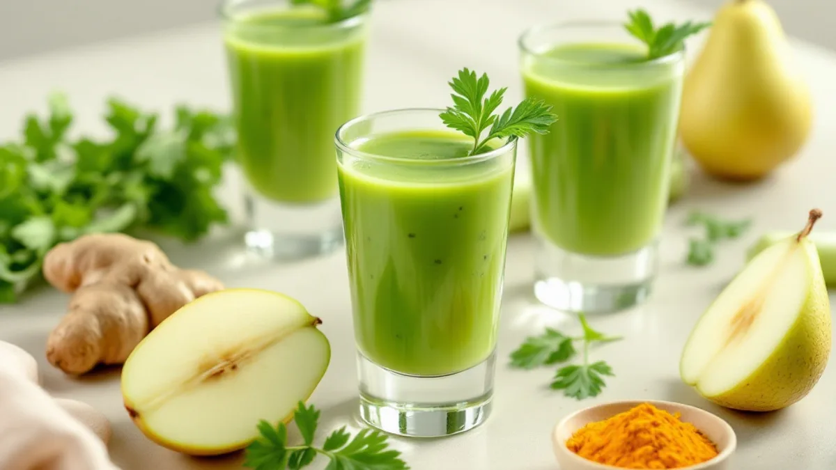 Zeleni wellness shot s đumbirom i kurkumom