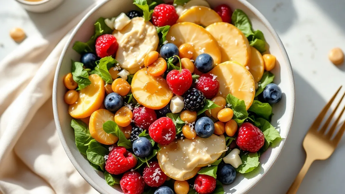 Hirse-Frühstücksbowl mit Himbeeren und Mandelmus