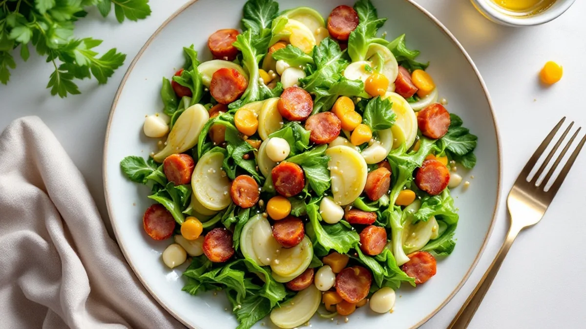 Knuspriger Weißkohl-Salat mit Speckwürfeln