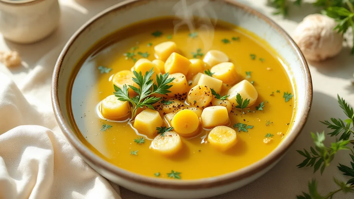 Cremige Kürbis-Ingwer-Suppe mit gerösteten Kürbiskernen