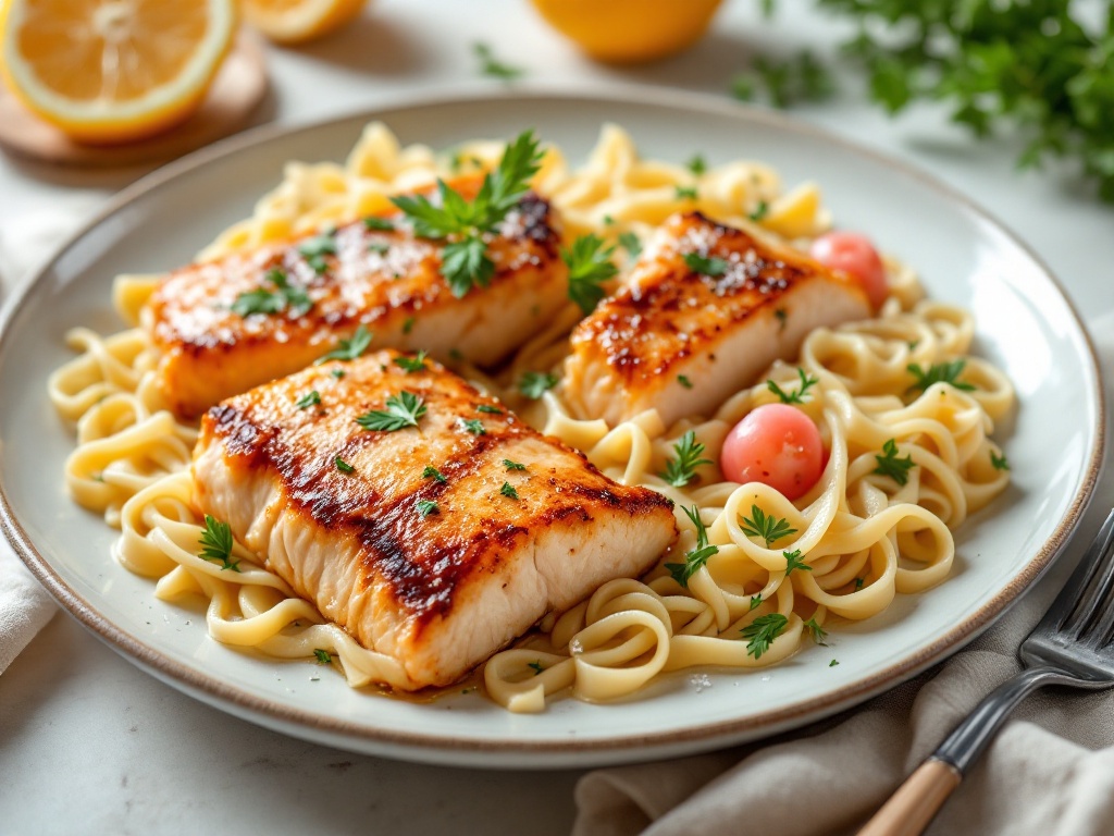 Tagliatelle s lososom u kremastom umaku od limuna i svježe metvice