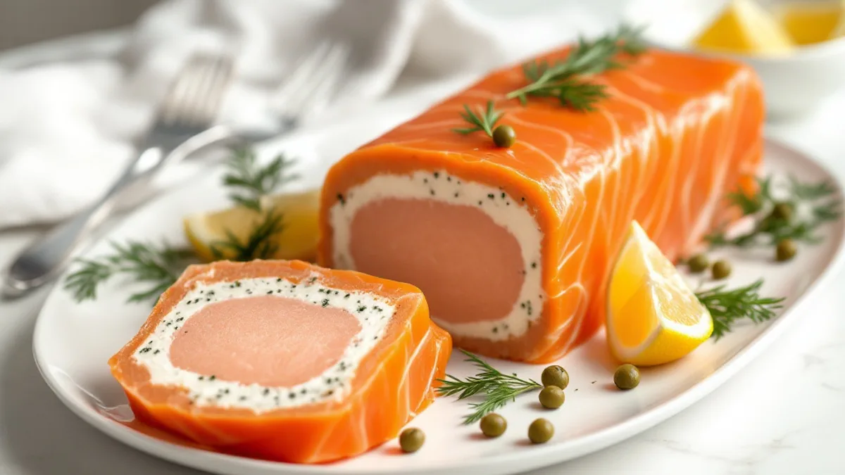 Lachs-Frischkäse-Terrine mit Räucherlachs