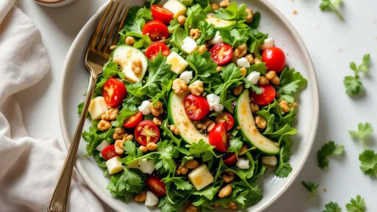 Lauwarmer Linsen-Rucola-Salat mit gebratenen Feigen und Walnüssen