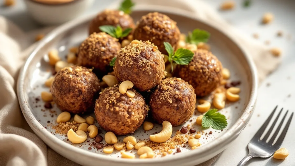 Magnesium-Energy-Balls mit Kakao und Cashew