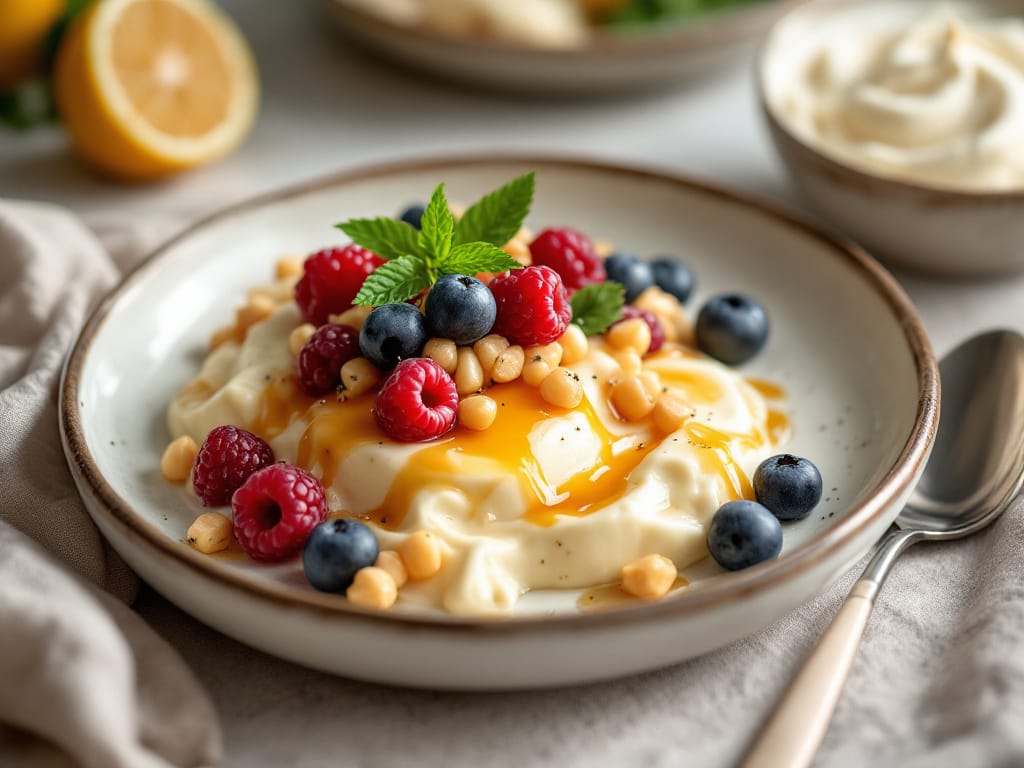 Nussiger Buchweizen-Brei mit Brombeeren und Hanfsamen