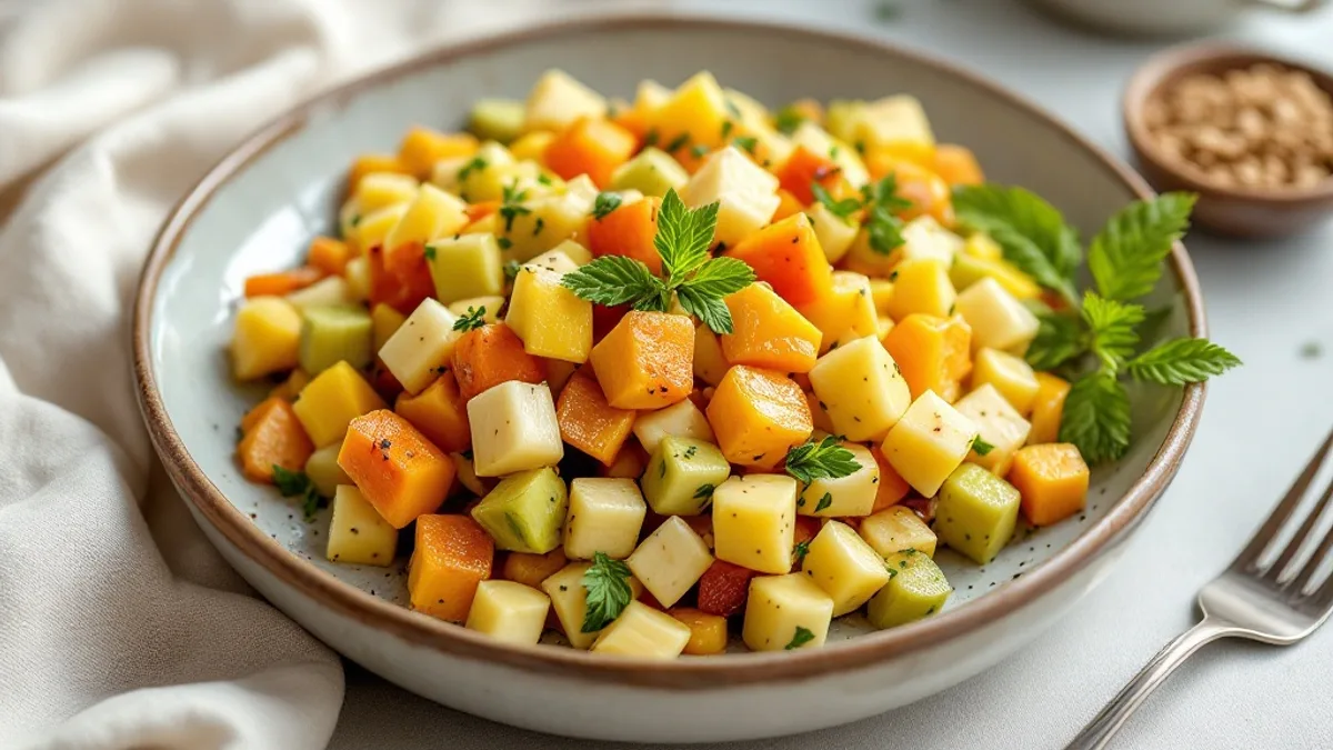 Ofenkürbis mit Granatapfel, Tahini und Kichererbsen