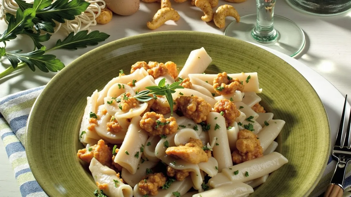 Pilz-Linsen-Nudeln mit frischer Zitronensauce