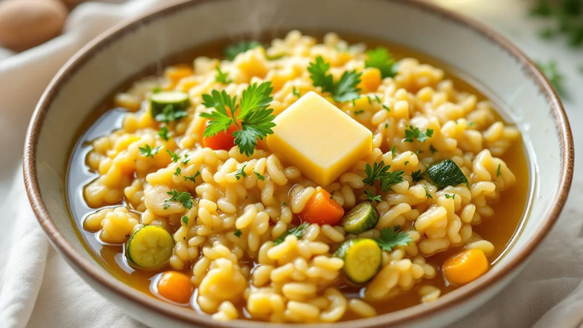 Graupen-Risotto mit buntem Gemüse