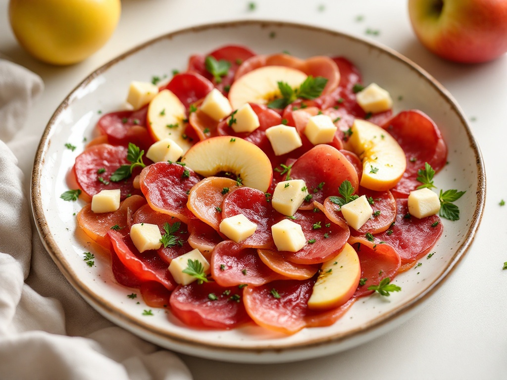 Carpaccio od cikle s kozjim svježim sirom i jabukom
