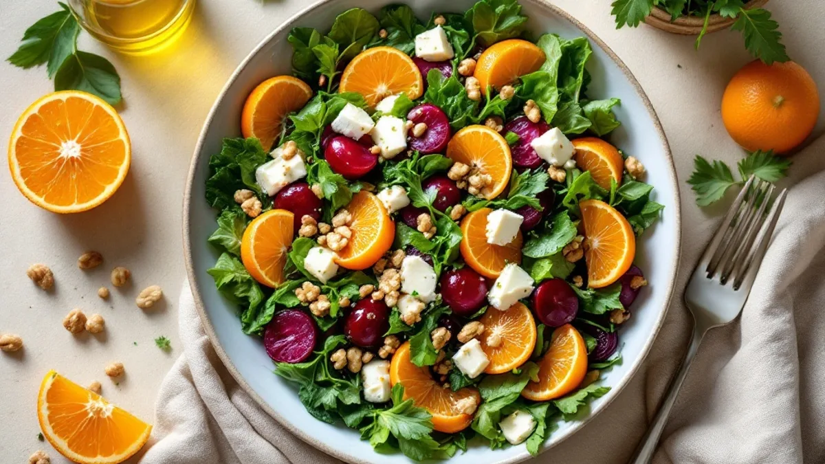 Rote-Bete-Salat mit Walnüssen und Orangenfilets