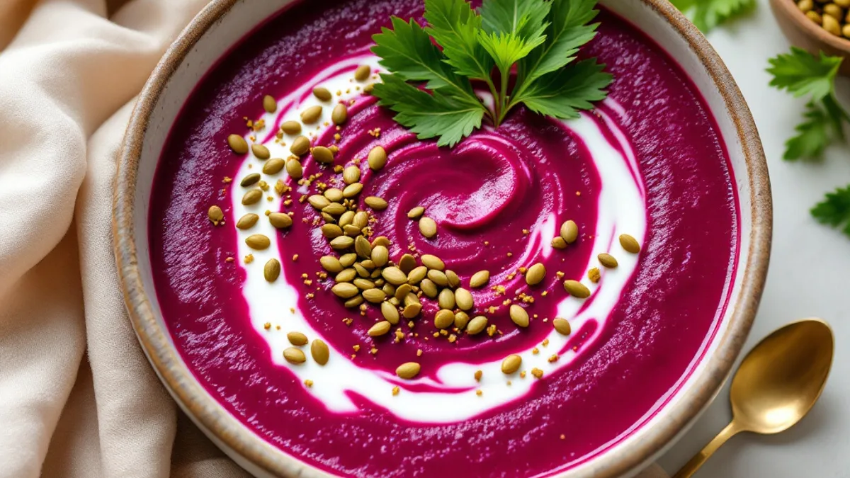 Rote-Bete-Suppe mit Ingwer und Kokosmilch