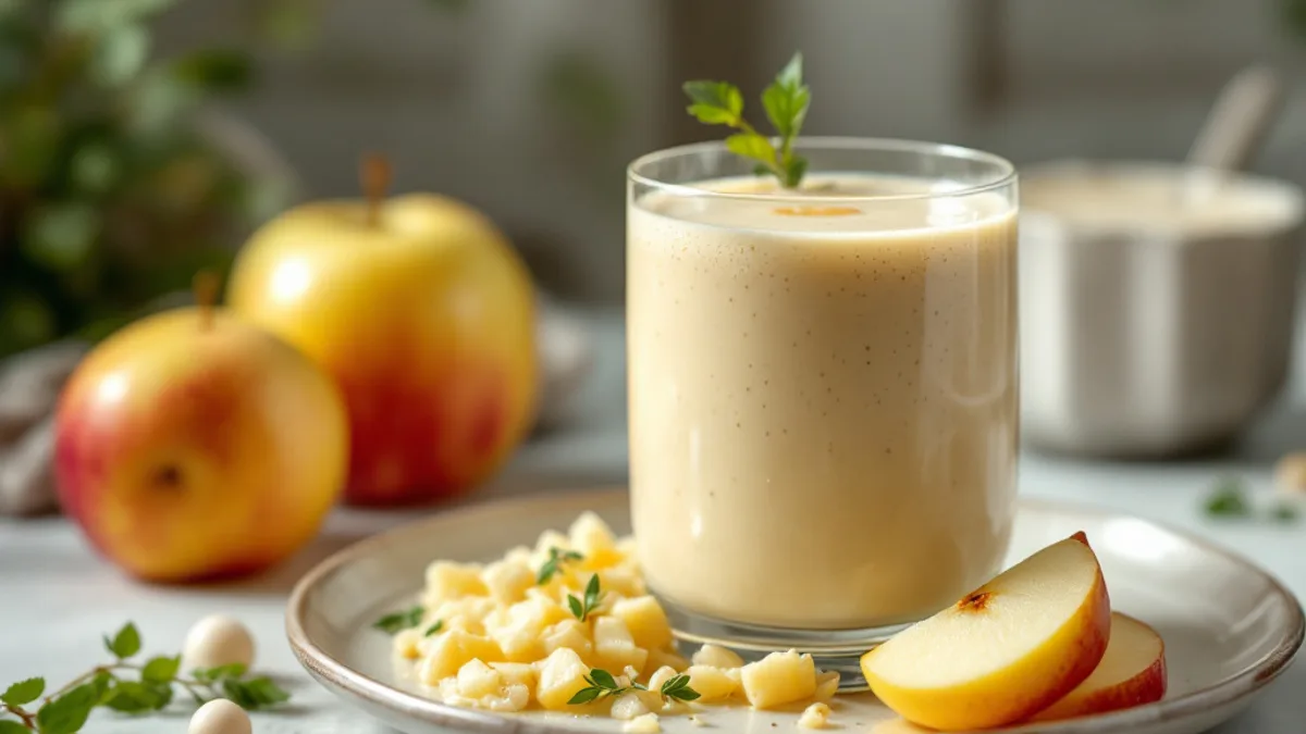 Sauerkraut-Apfel-Smoothie mit Ingwer und Leinöl