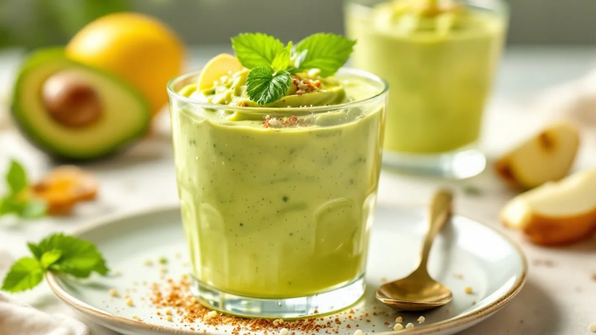Cremiger Avocadodip mit Wasabi und Apfel