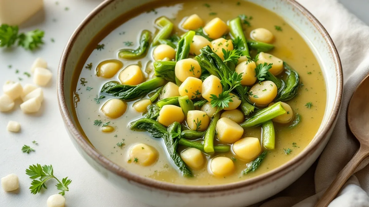 Cremige Spargelsuppe mit Kerbel