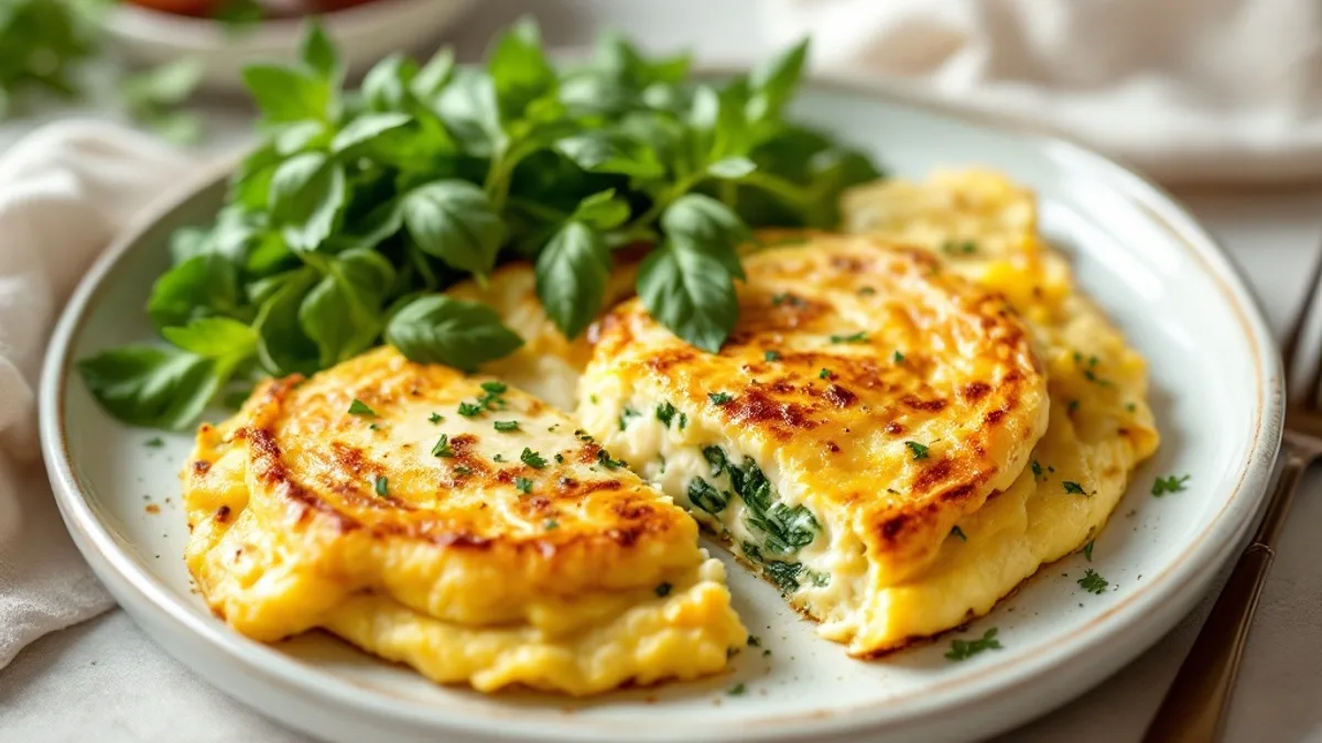 Gebackenes Spinat-Omelett mit Lachs und Mozzarella