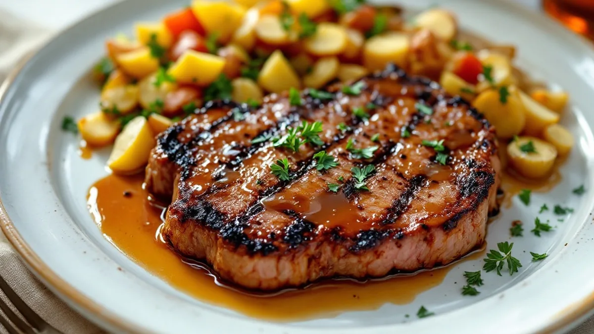 Gegrilltes Rindersteak mit rauchiger Whisky-BBQ-Sauce