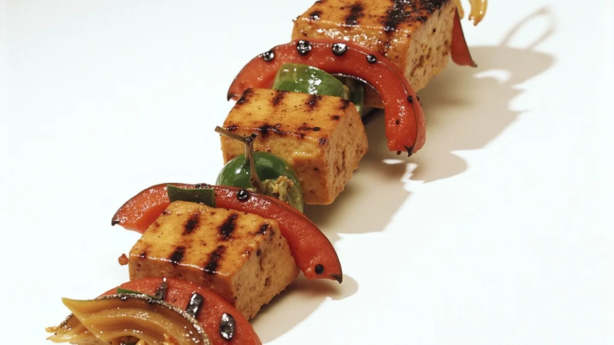 Bunte Tofu-Gemüse-Spieße vom Grill