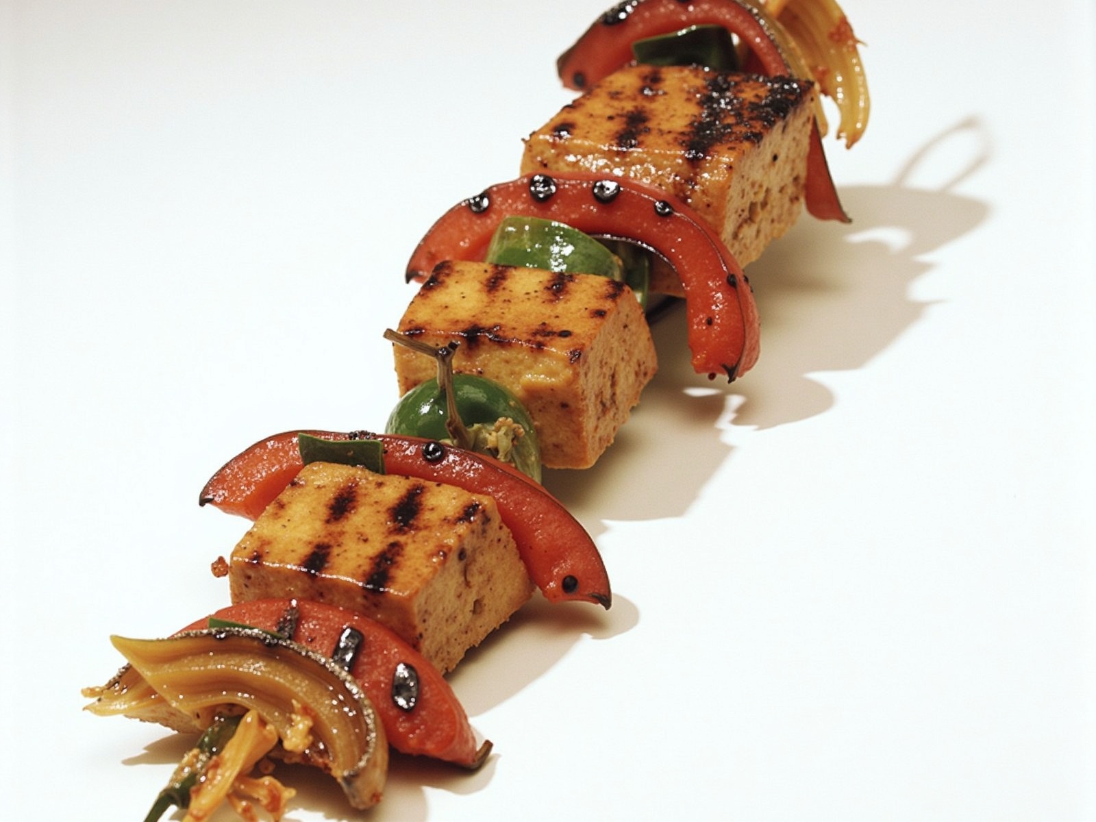 Šareni tofu-povrće ražnjići s roštilja