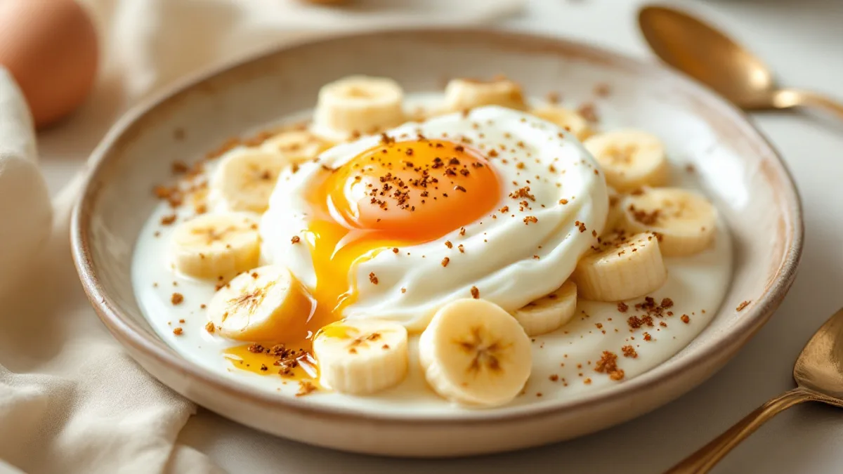 Warmer Bananen-Kefir mit Honig und Zimt