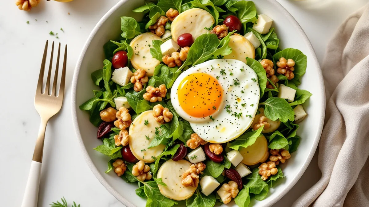 Warmer Birnen-Walnuss-Salat mit Ziegenkäse