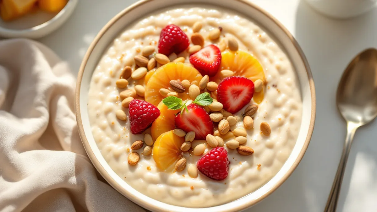 Warmer Buchweizen-Porridge mit Birne, Walnüssen und Zimt