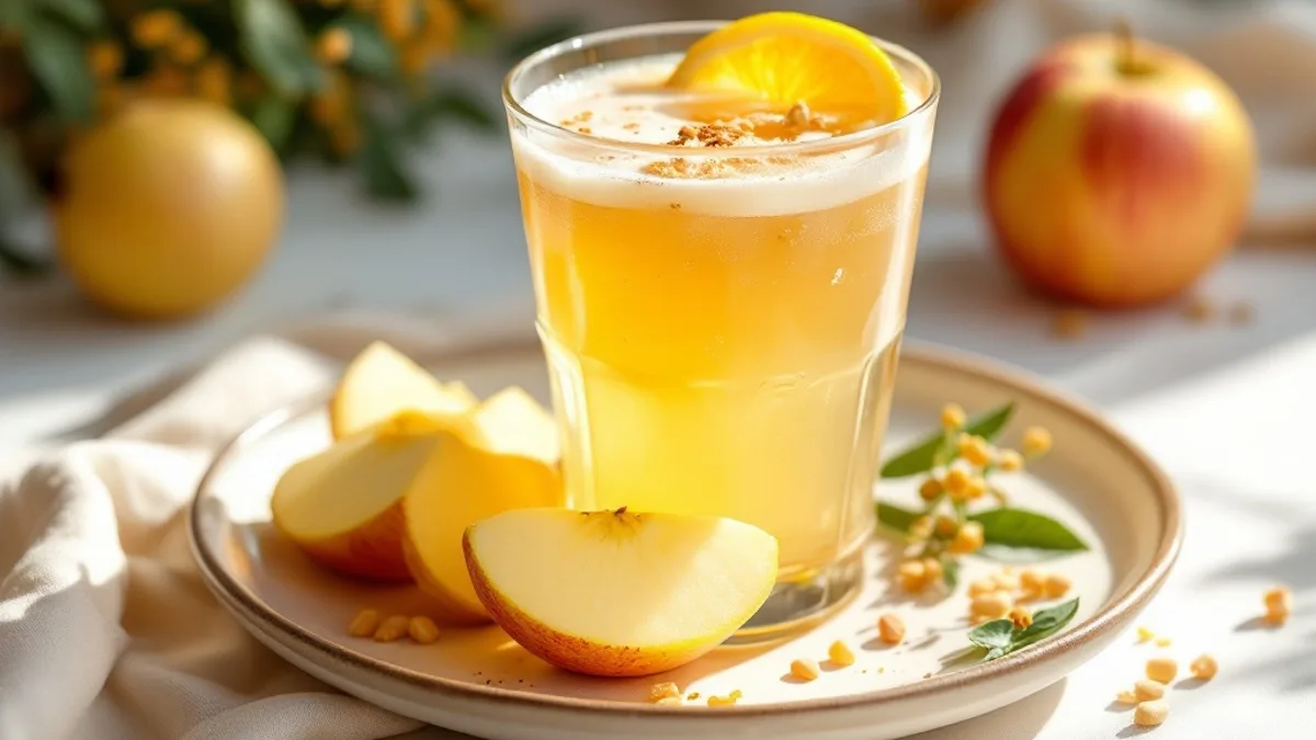 Warmer Holunder-Zimt-Drink mit Apfel und Nelken