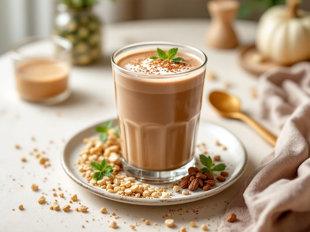 Warmer Kakao-Drink mit Maca und Haselnussmilch