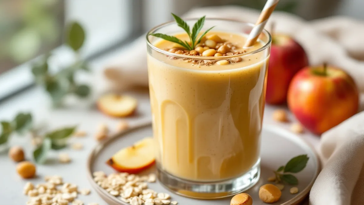 Topli smoothie od kestena i jabuke s cimetom i lješnjakovim maslacem
