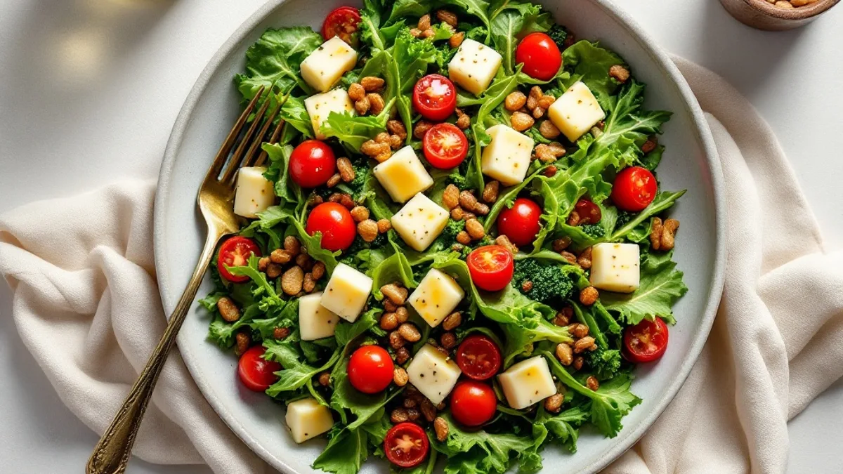 Warmer Rotkohlsalat mit Birne, Walnuss und Ziegenkäse